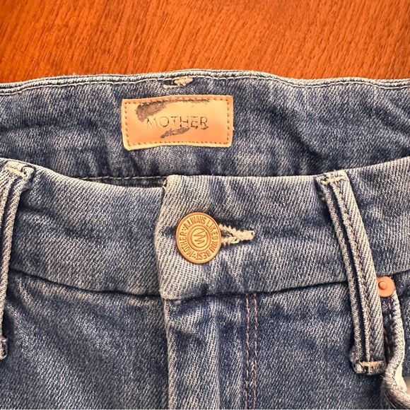 MOTHER The Looker Ankle Fray Distressed Blue Skinny Jeans Size 27 - Picture 5 of 11